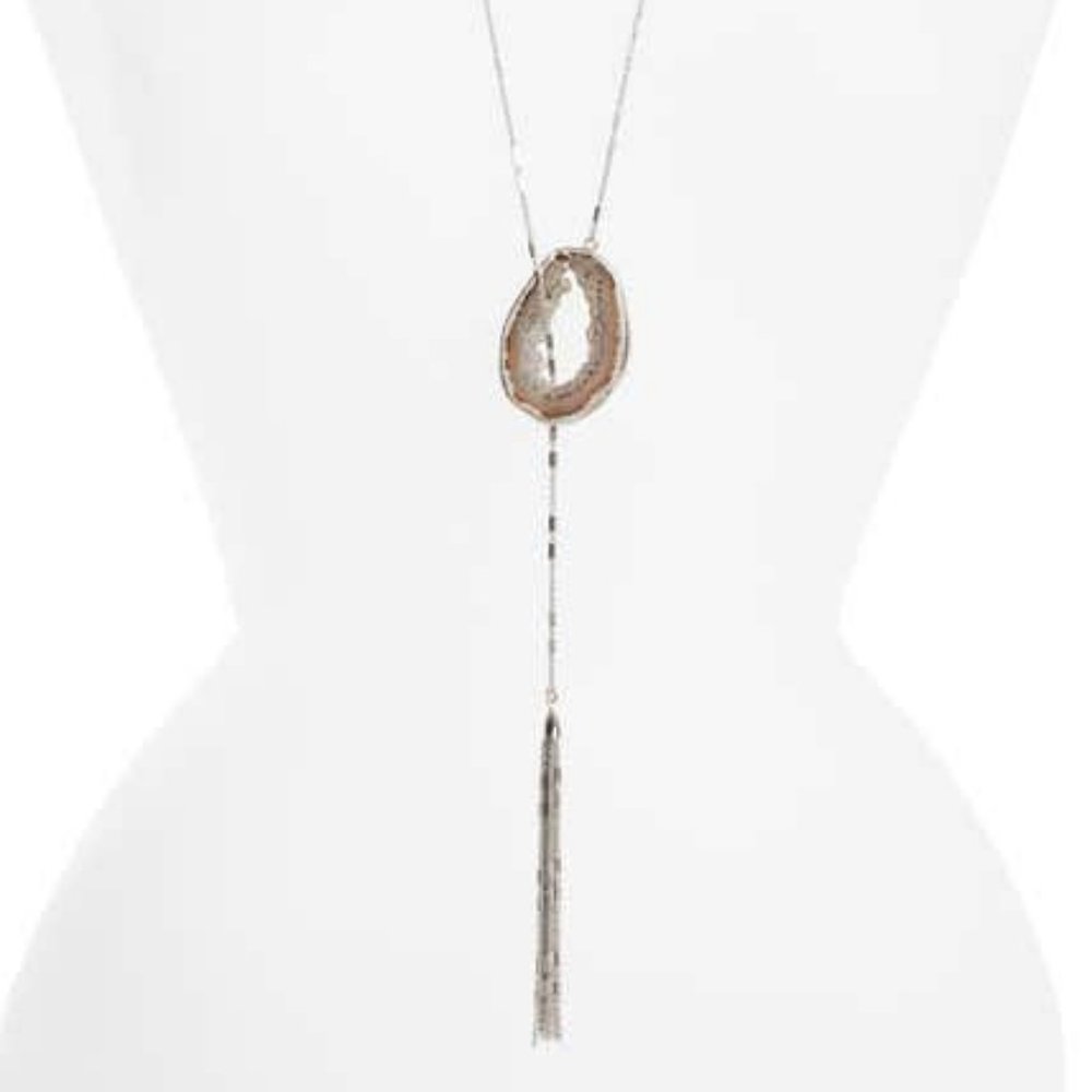 TREASURE & BOND Drusy Lariat Necklace